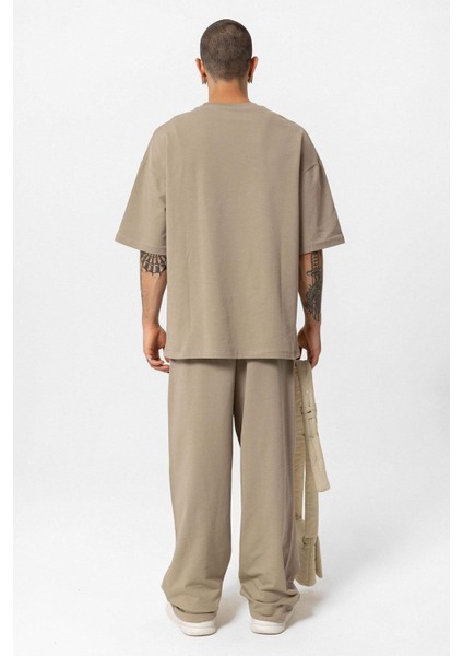 Young Atelıer Baskılı Oversize Eşofman Takım Vizon fiyatları