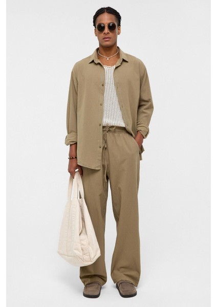 Basic Oversize Keten Takım Haki