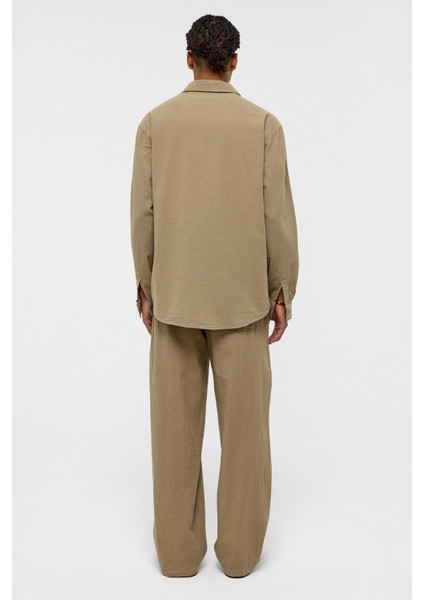 Basic Oversize Keten Takım Haki fırsatları