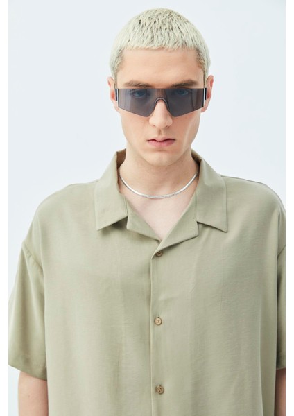 Basıc Oversize Keten Takım Haki modelleri