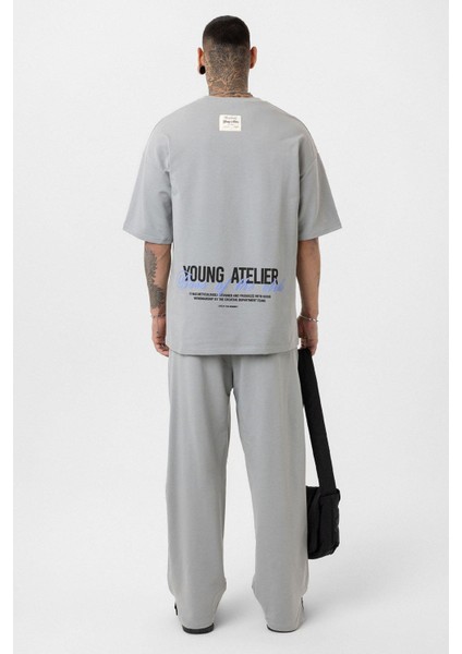 Paça Yırtmatçlı Oversize Eşofman Takım Gri indirimleri