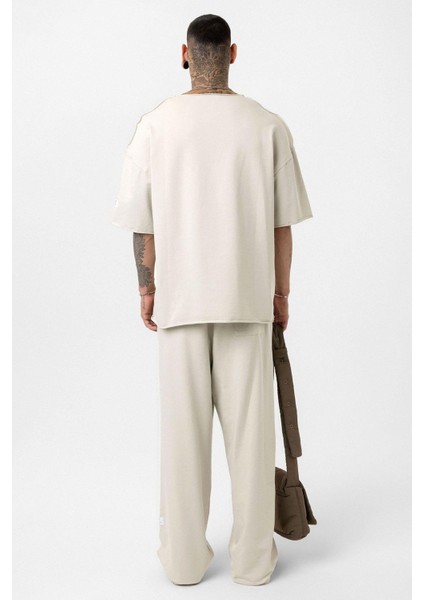 Etiket Detaylı Oversize Eşofman Takım Buz Gri fiyatları