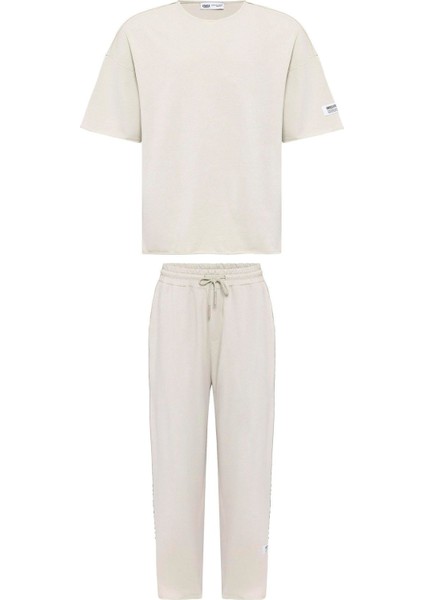 Etiket Detaylı Oversize Eşofman Takım Buz Gri fırsatları