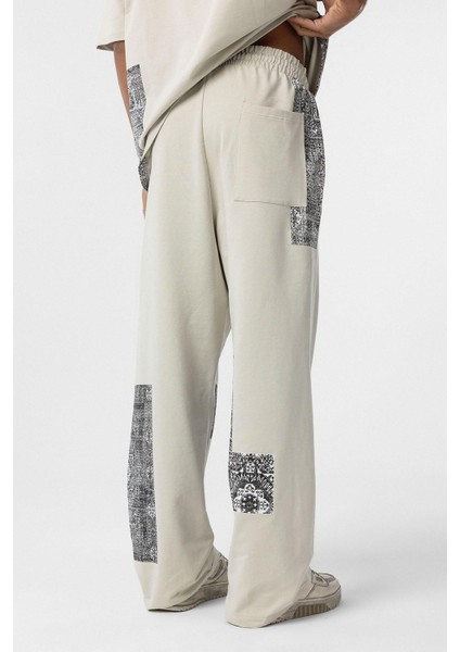 Etnik Desenli Oversize Eşofman Takım Buz Grisi indirimleri