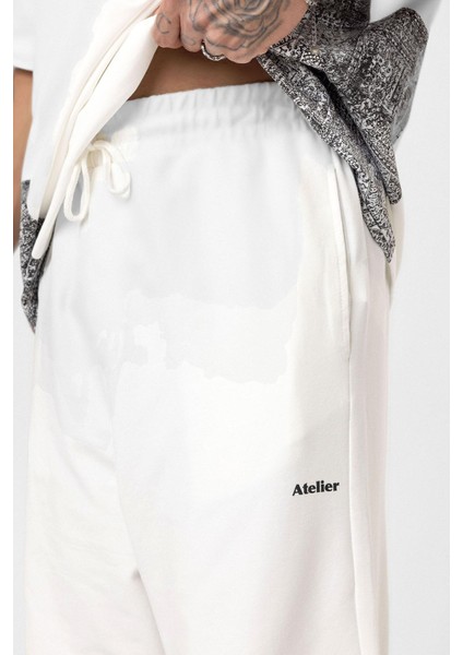 Etnik Desenli Oversize Eşofman Takım Ekru fırsatları