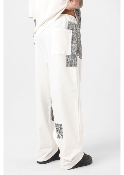 Etnik Desenli Oversize Eşofman Takım Ekru indirimleri