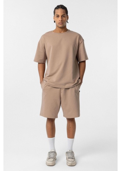 Basic Oversize Şort Takım Vizon