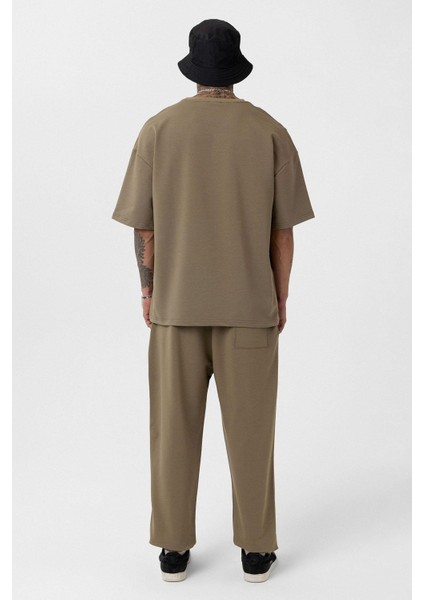Paça Lastikli Basic Oversize Eşofman Takımı Haki modelleri