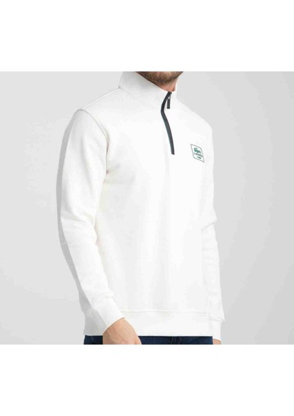 Fermuar Yaka Regular Fit Ekru Sweatshırt indirimleri