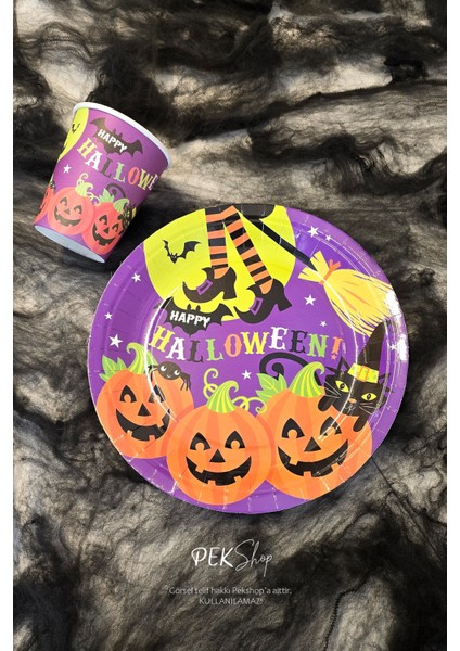 Cadılar Bayramı Karton Tabak Bardak Seti 8 Li Paket Halloween Tabak Bardak fiyatları