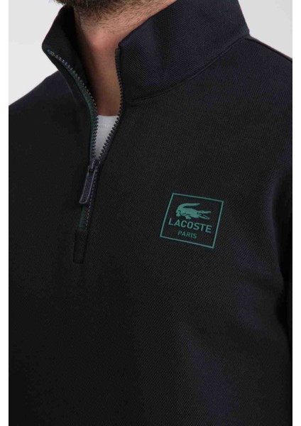 Fermuar Yaka Lacivert Regular Fit Sweatshırt