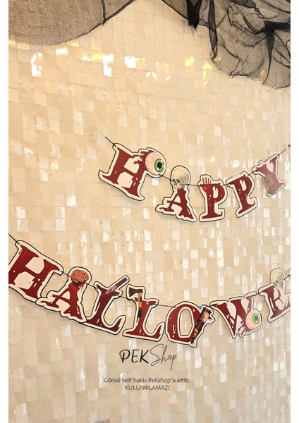Happy Halloween Banner Cadılar Bayramı Süsü Halloween Malzemeleri modelleri