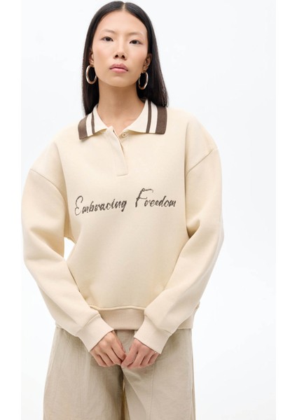 Bej Kadın Sweatshirt SWT00967