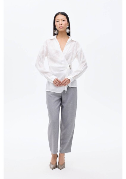 Ekru Kadın Gömlek BLZ00847 fırsatları