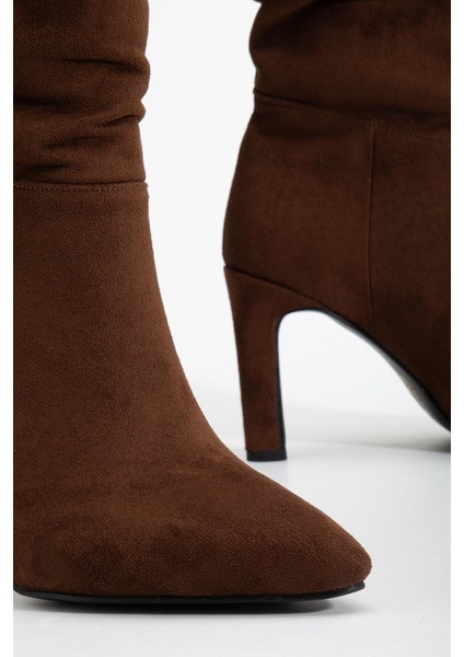 Carola Kadın Körüklü Çizme Süet Deri Ince Topuklu Çizme modelleri