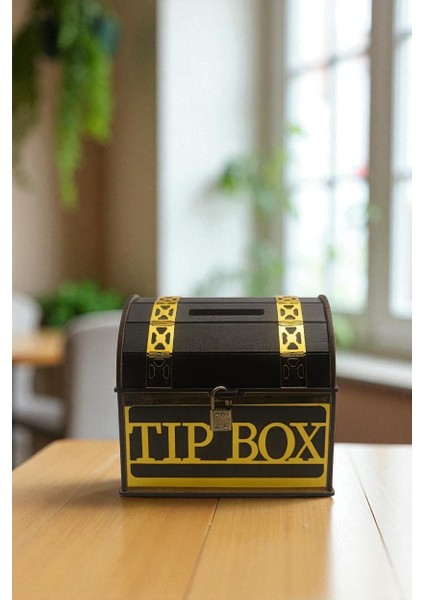 Ip Box- Bahşiş Kutusu - Kumbara “sandık Tipi Tipbox” Siyah Gold modelleri