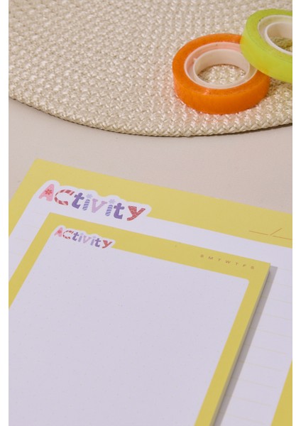 2'li Masaüstü Sarı Civciv Notepad Çizgili Orta ve Noktalı Küçük Boy 100 Sayfa Not Defteri modelleri