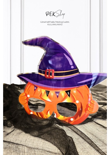 Cadı Şapkalı Cadılar Bayramı Balkabağı Gözlük Halloween Aksesuarı fiyatları
