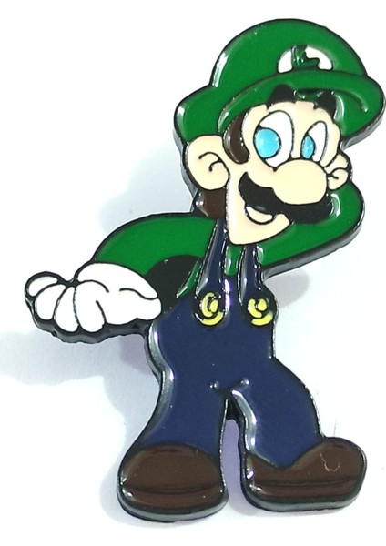 Luigi Rozet. Süper Mario, Bilgisayar Oyunu, Konsol, Mario Bros, Çanta Süsü, Pin, Broş.