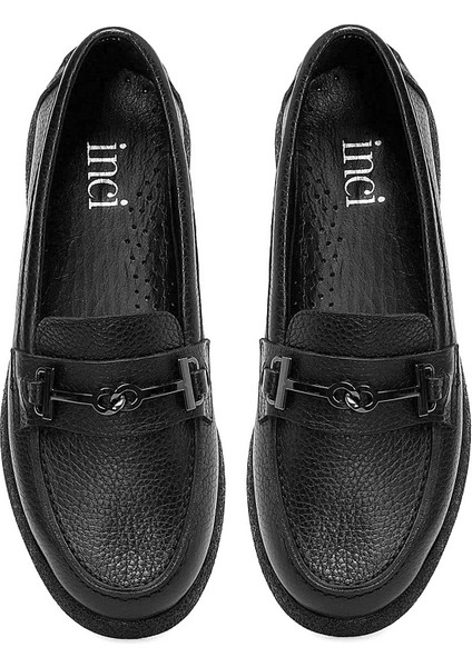 Inci A102042097 5f August.d 5pr Kadın Hakiki Deri Loafer Ayakkabı Siyah fırsatları