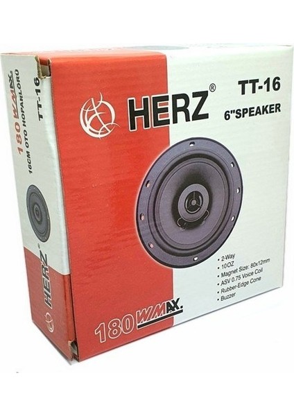 16CM 180WATT Çift Yollu Tweeterli Oto Hoparlör - Tekli Oto Hoparlör fırsatları