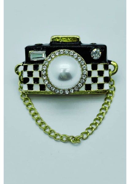 Kamera Figürlü Incili Broş – Fotoğraf Tutkunlarına Özel Zarif ve Şık Aksesuar fiyatları