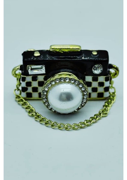 Kamera Figürlü Incili Broş – Fotoğraf Tutkunlarına Özel Zarif ve Şık Aksesuar modelleri