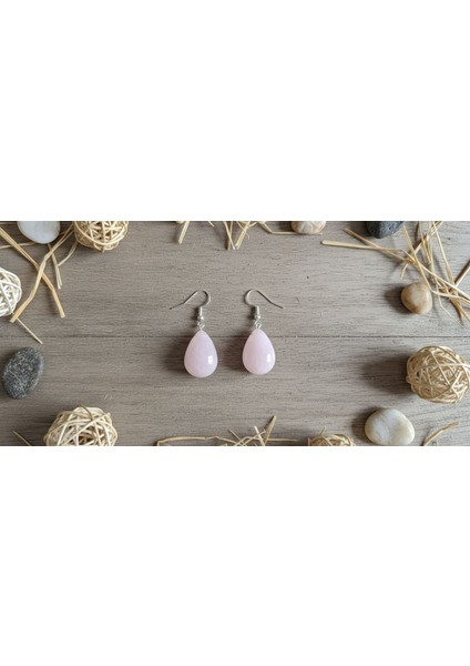 Doğal Pembe Kuvars Küpe – Aşk ve Sevgi Taşı, Şifa ve Enerji Kristali, Zarif Kadın Takı indirimleri