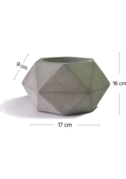 Altıgen Dekoratif Döküm Beton Saksı 16X17 cm fiyatları