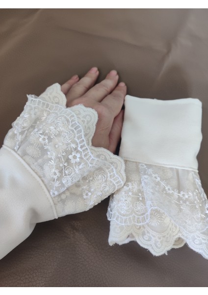 Krem Renk Güpürlü Uzatıcı Kolluk fırsatları