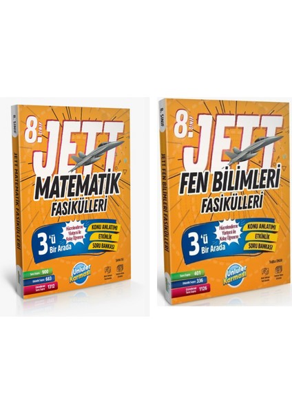 8. Sınıf Jett Matematik + Fen Bilimleri Fasikülle