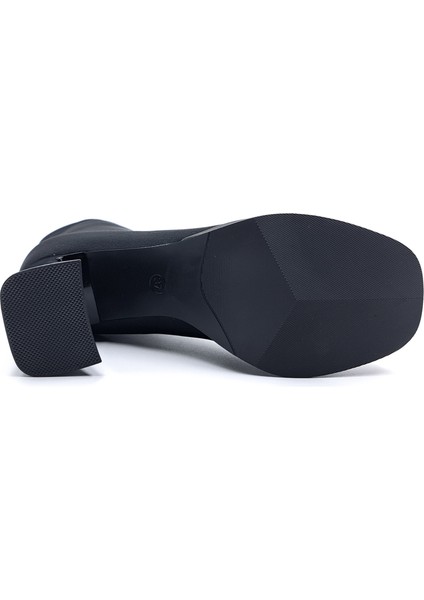 G25K414 Arkadan Fermuarlı Platformlu Topuklu Siyah Kadın Bot indirimleri