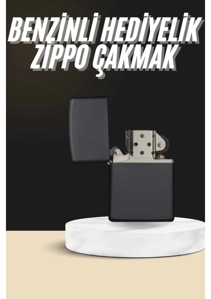 Erkeklere Özel Hediyelik Eşya Zippo Metalik Benzinli Çakmak Doldurulabilir
