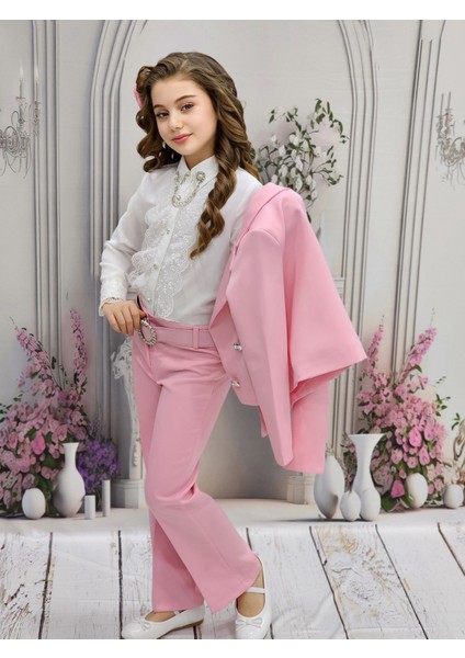 Kız Çocuk Ceket Pantalon ve Gömlek Takımı fırsatları