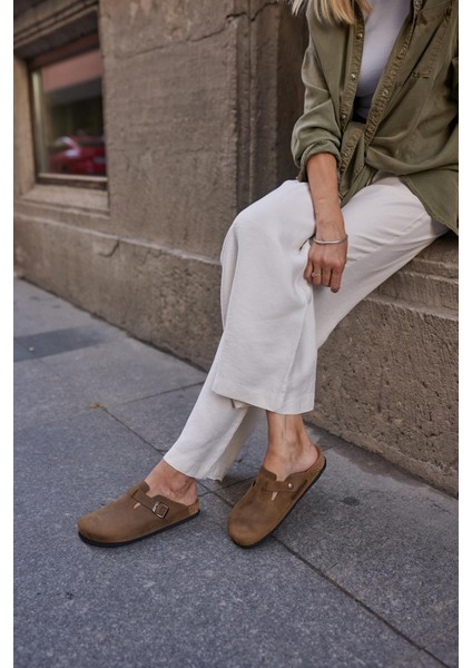 Oslo Hakiki Deri Mantar Taban Ortopedik Unisex Terlik fiyatları