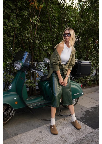 Oslo Hakiki Deri Mantar Taban Ortopedik Unisex Terlik indirimleri