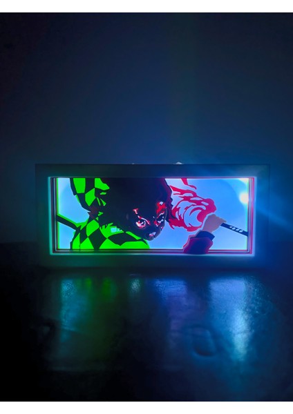 Tanjiro Kamado LED Işık Kutusu – Anime Masaüstü Dekor & Gece Lambası