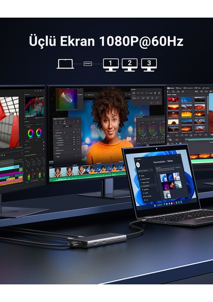 35588 8'i 1 Arada USB 3.0 100W Pd Port Çoklayıcı Hub, 35588 indirimleri