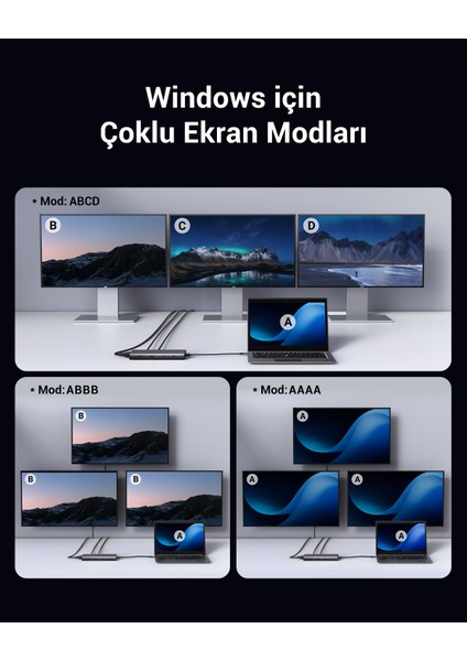 35588 8'i 1 Arada USB 3.0 100W Pd Port Çoklayıcı Hub, 35588
