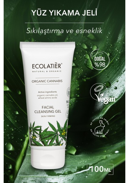 Yüz Yıkama Jeli Cilt Sıkılaştırıcı Organik Kenevir Temizleme Jeli 100 ml