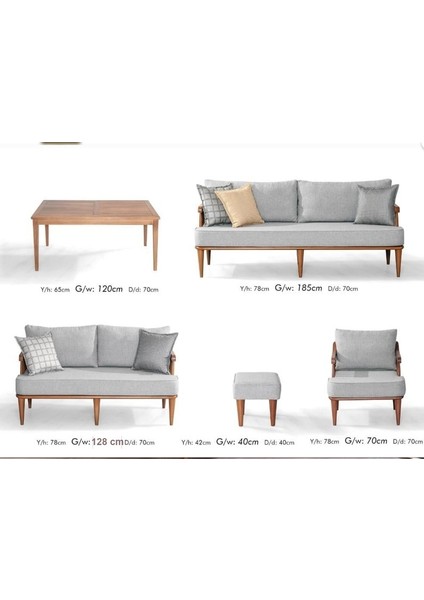 İskandinav Minyatür Mavi Koltuk Takımı 3+3+1 fırsatları