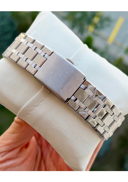 Gümüş Renk Bordo Kadran Çelik Kordon 40MM Ufak Kasa Erkek Kol Saati indirimleri