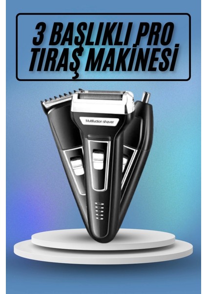 Kulak Burun Kıl Kesme Ense Yanak Tıraş Seti 3 Başlıklı Profesyonel