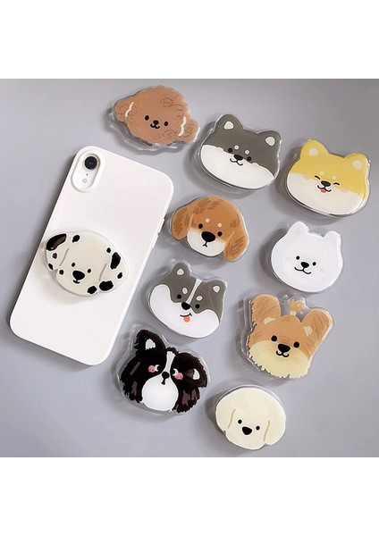 Popsocket Telefon Tutacağı Köpek Desenli Sevimli Yapışkanlı Masaüstü Stand Için Tutacak fırsatları