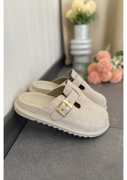 Krem Süet Rahat ve Şık Günlük Kadın Terlik TMD2025002 modelleri