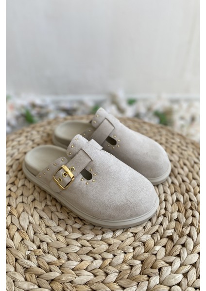 Krem Süet Rahat ve Şık Günlük Kadın Terlik TMD2025002 indirimleri