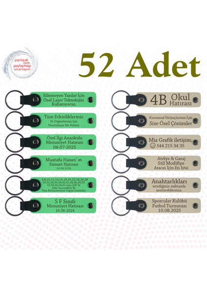 F Yeşili & S Kahve, Sosyal Bilgiler Öğretmeninden Sınıfına Anı, 52’li Set, Kişisel Anahtarlık