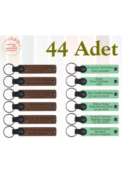 A Kahve & Yeşil, Doğum Günü Kutlamalarına Değer Katacak, 44'lü Set, Isim ve Tarihli Özel Anahtarlık