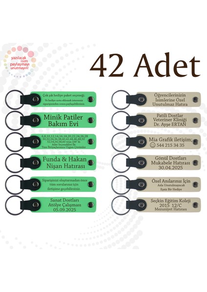 F Yeşili & S Kahve, Ingilizce Öğretmeninden Sınıfına, 42’li Set, Kişisel Yazılı Hatıra Anahtarlık