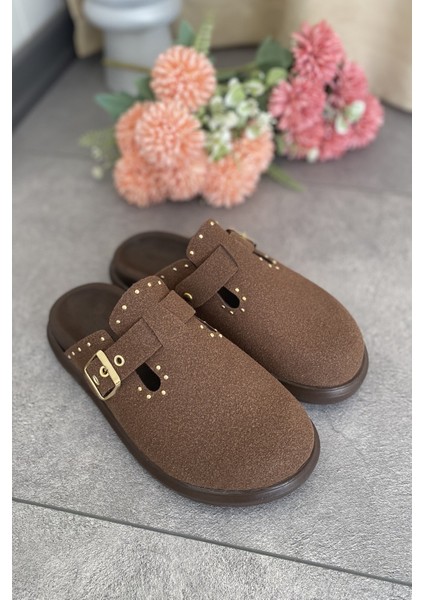 Kahverengi Süet Rahat ve Şık Günlük Kadın Terlik TMD2025002 fiyatları